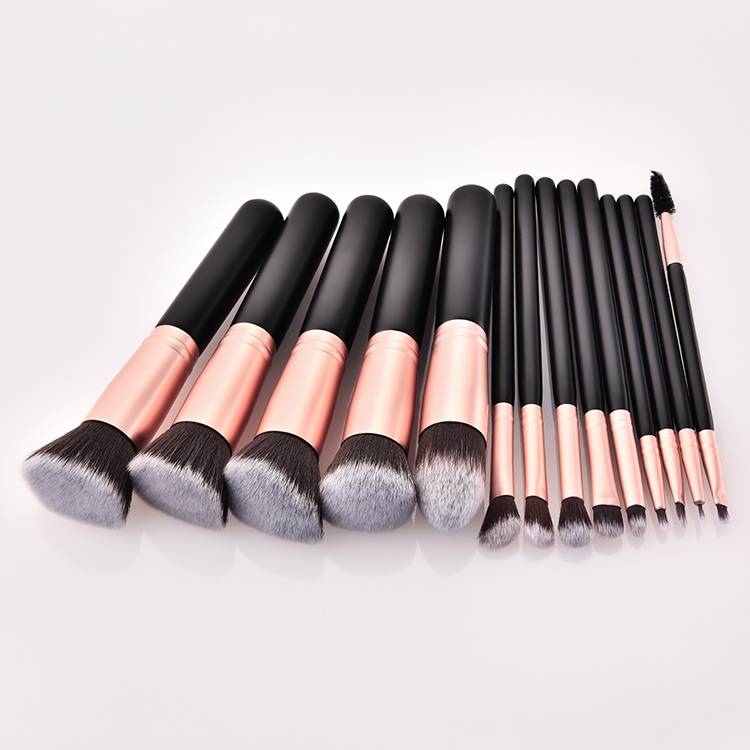 Fast Ship Wholesale 14pcs Brushes Make up Set Makeup Brush Packaging Metal Handle Makeup Brush Set